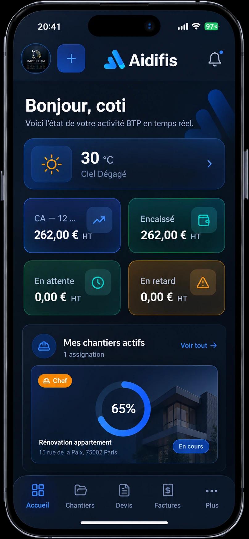 Aidifis dashboard