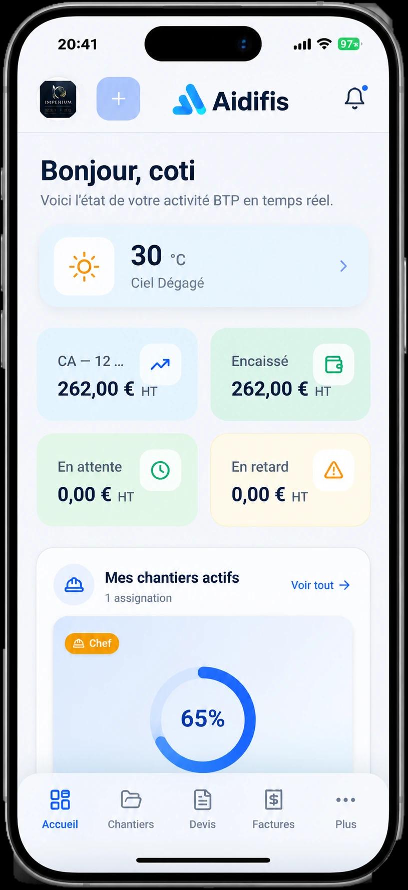 Aidifis dashboard